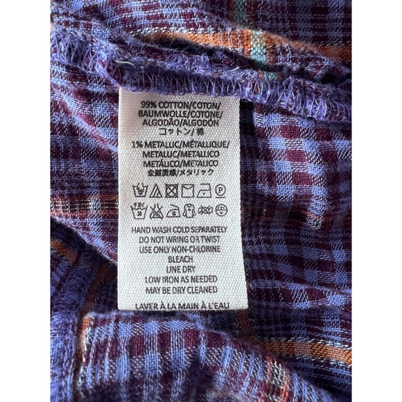 FREE PEOPLE BREAK MY STRIDE BUTTONDOWN TOP - PURPLE
PLAID Womens Size Small - Picture 10 of 11